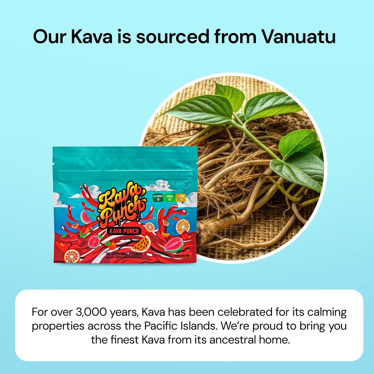 KAVA PUNCH Mélange de Boisson Kava Kava avec des glaçons
