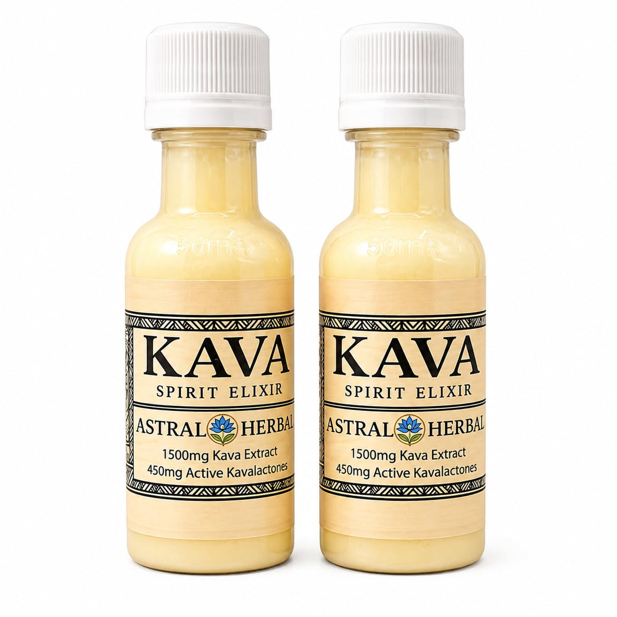 Kava Spirit Elixir Astral Herbal en utilisation dans un mocktail