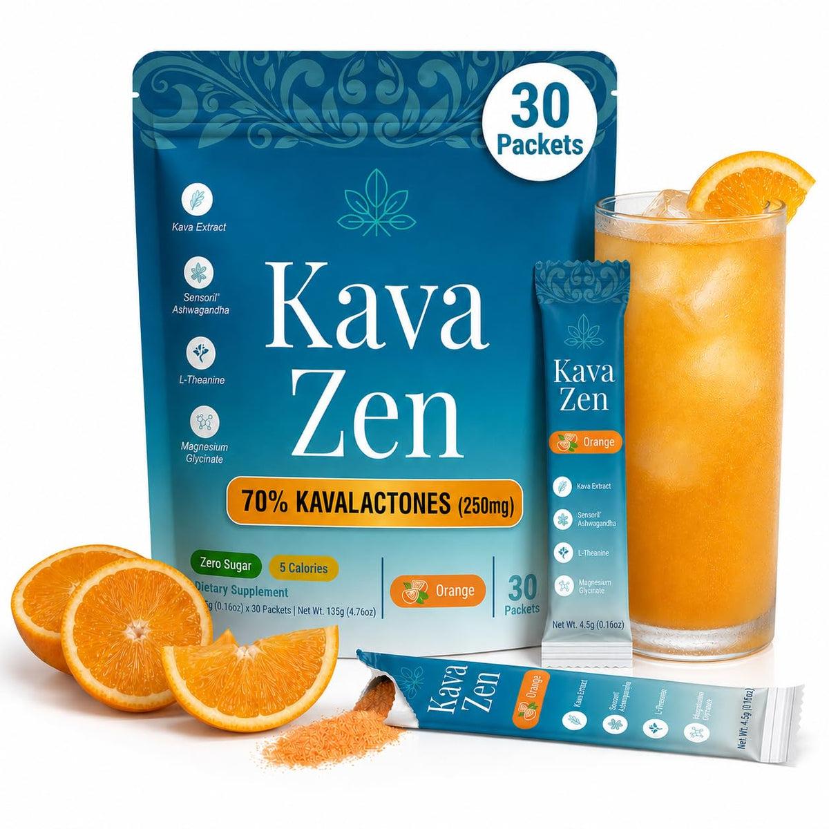 Kava Zen Mélange de Boisson Calmante Kava 250mg Extrait sachets