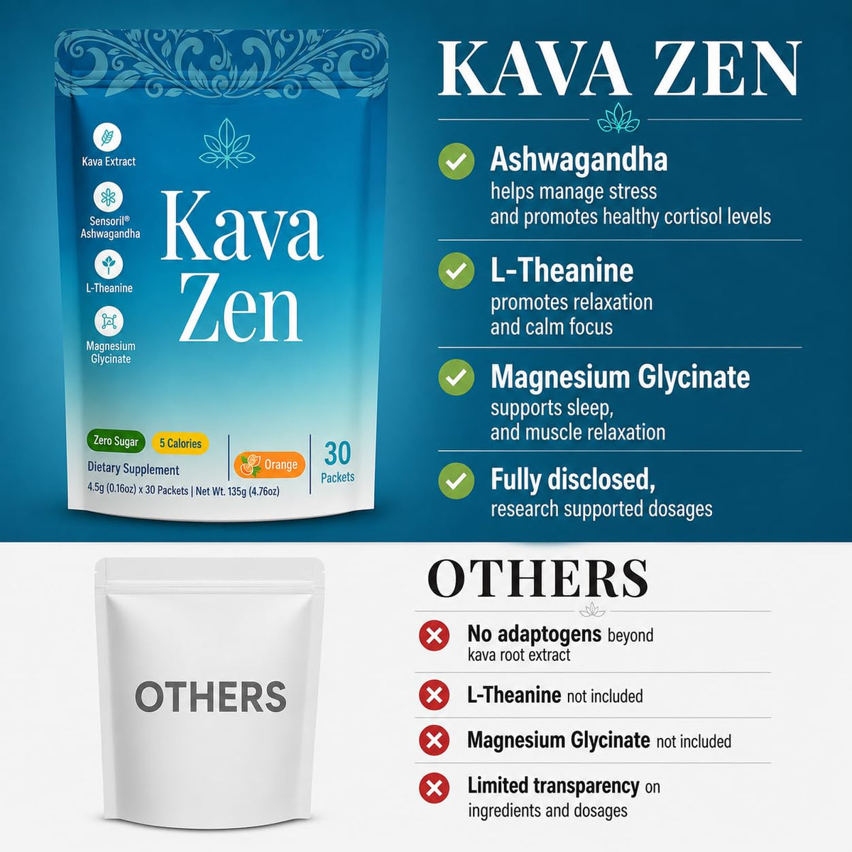 Kava Zen sachets de boisson Kava avec goût d'orange