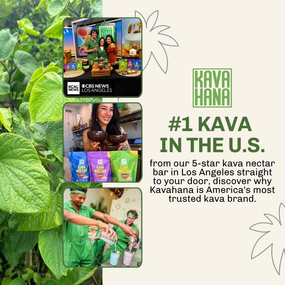 Kavahana Kava Nectar Poudre Édition Noble 68g dans un verre