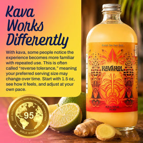 Kavahol Boisson Kava Non-Alcoolisée 16 fl oz avec glaçons