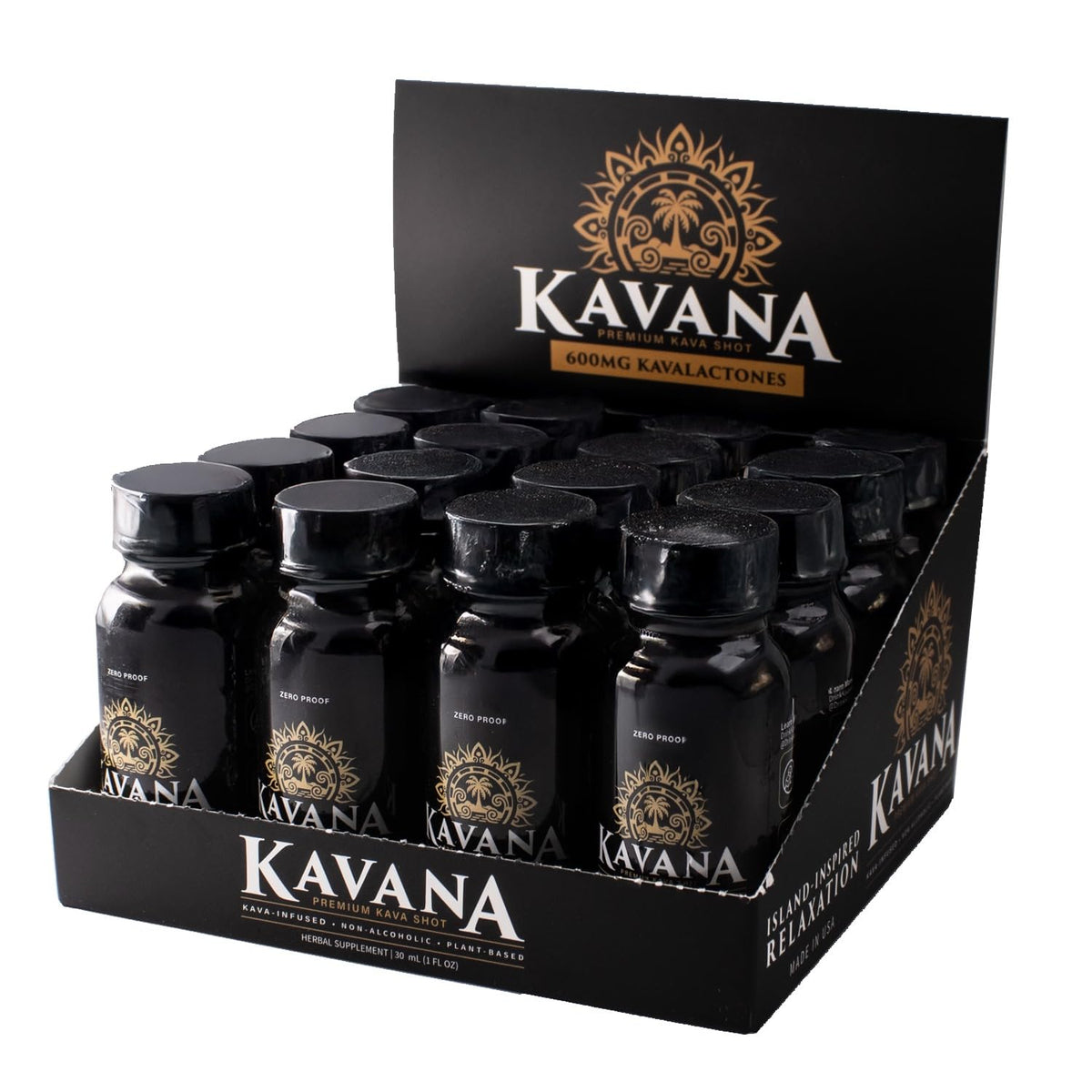 Kavana Kava Shots pack de 16, vue de face
