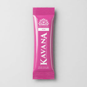 Kavana Mélange Instantané de Kava, sachet ouvert montrant la poudre