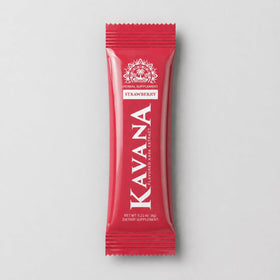Kavana Mélange Instantané Kava Fraise sachet ouvert avec poudre