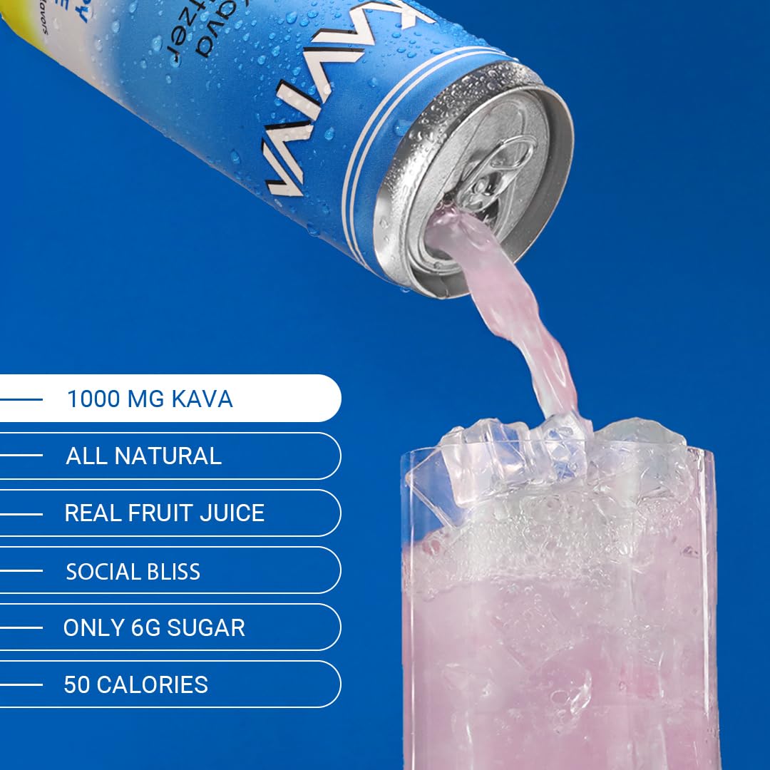 Kaviva Kava & Seltzer can in a lifestyle setting