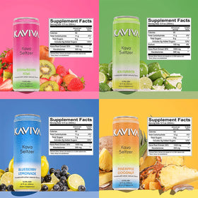 Kaviva Kava & Seltzer can with a refreshing drink