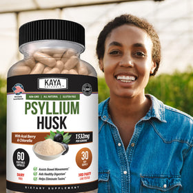 Kaya Naturals Capsules de Psyllium, emballage ouvert