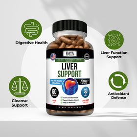 Kaya Naturals Complément Alimentaire au Chardon-Marie 60 capsules, contenant ouvert