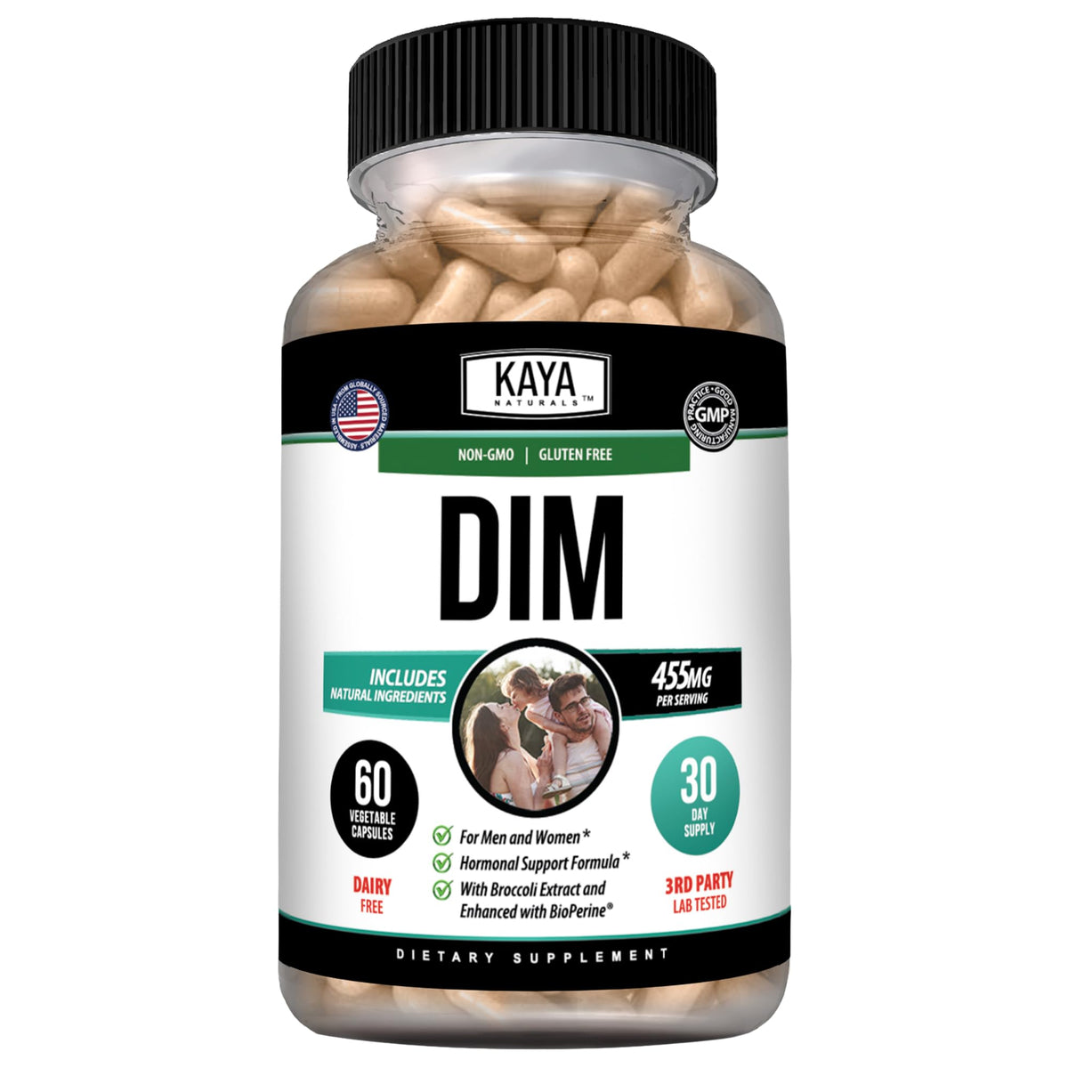 Kaya Naturals Complément Alimentaire DIM 455 mg 60 Capsules vue avant