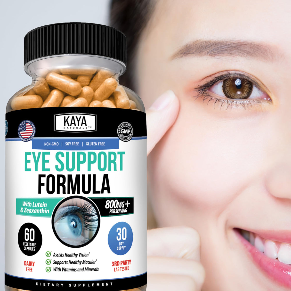 Kaya Naturals Complément Alimentaire Santé des Yeux 60 Capsules avec d'autres vitamines