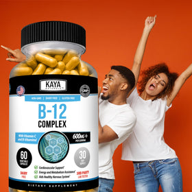 Kaya Naturals Complexe B-12 Multivitamines sur un fond naturel