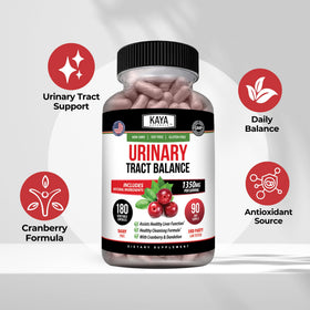Kaya Naturals D-Mannose avec ingrédients naturels en arrière-plan