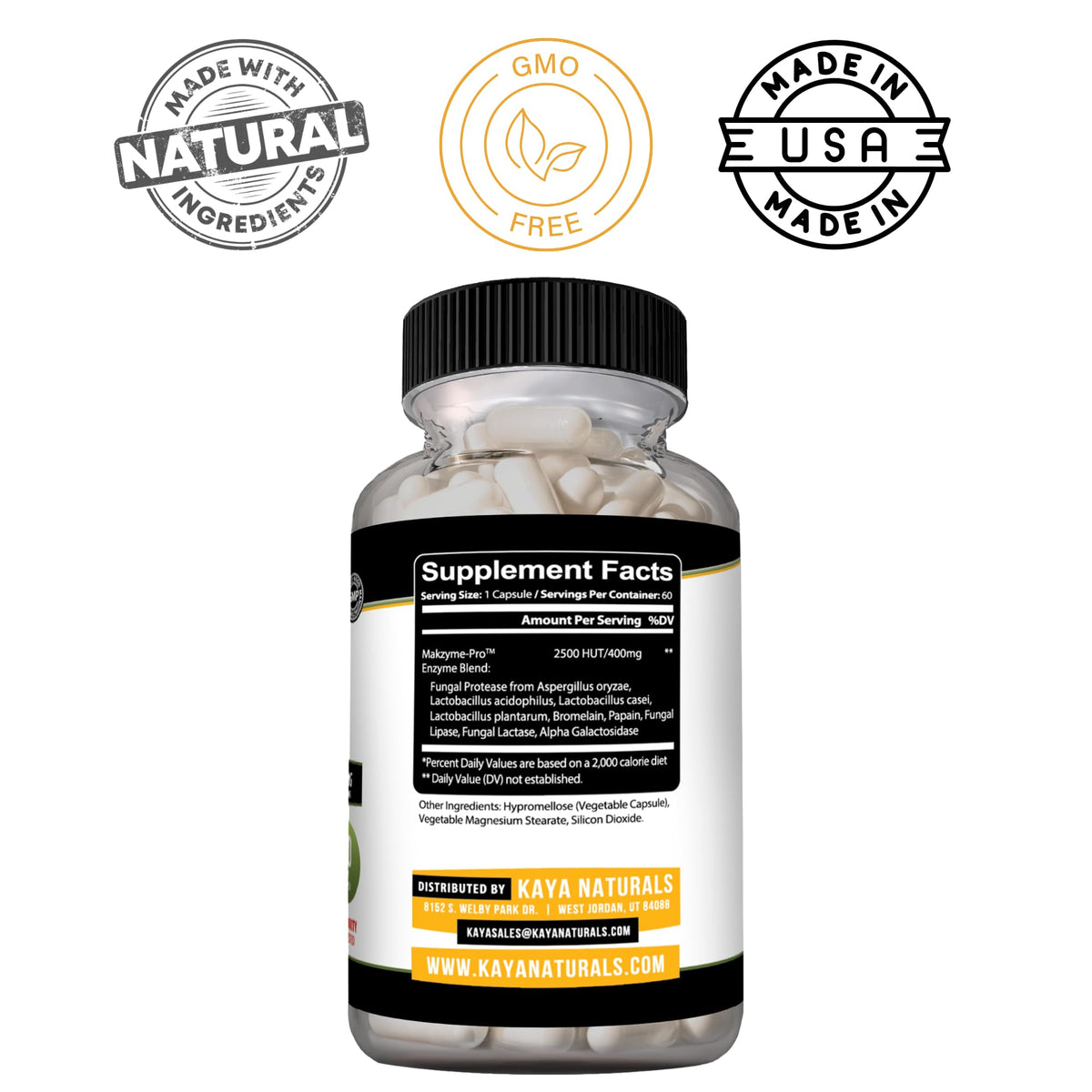 Kaya Naturals Enzymes daily capsules dans un environnement de cuisine