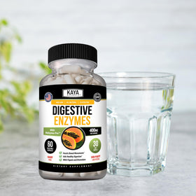 Kaya Naturals Enzymes daily capsules en gros plan