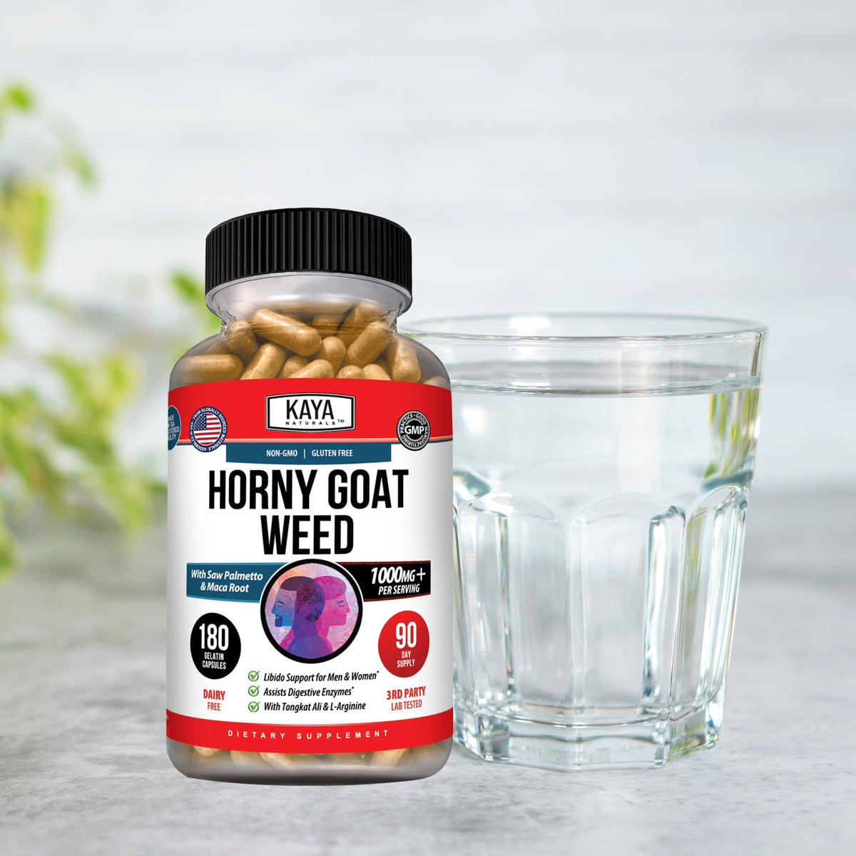 Kaya Naturals Épimedium 180 capsules avec Saw Palmetto