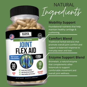 Kaya Naturals Flex Aid avec d'autres compléments alimentaires