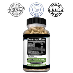 Kaya Naturals Flex Aid capsules présentées sur une surface en bois