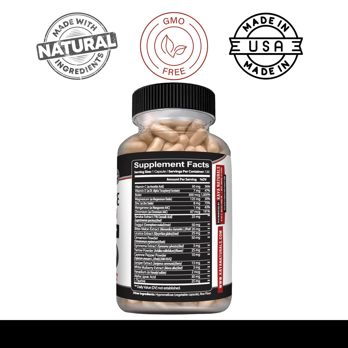 Kaya Naturals Gluco 120 comprimés prise en main
