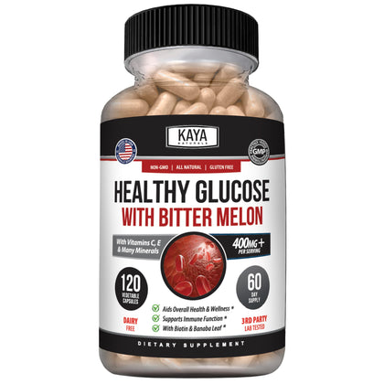 Kaya Naturals Gluco 120 comprimés vue de face
