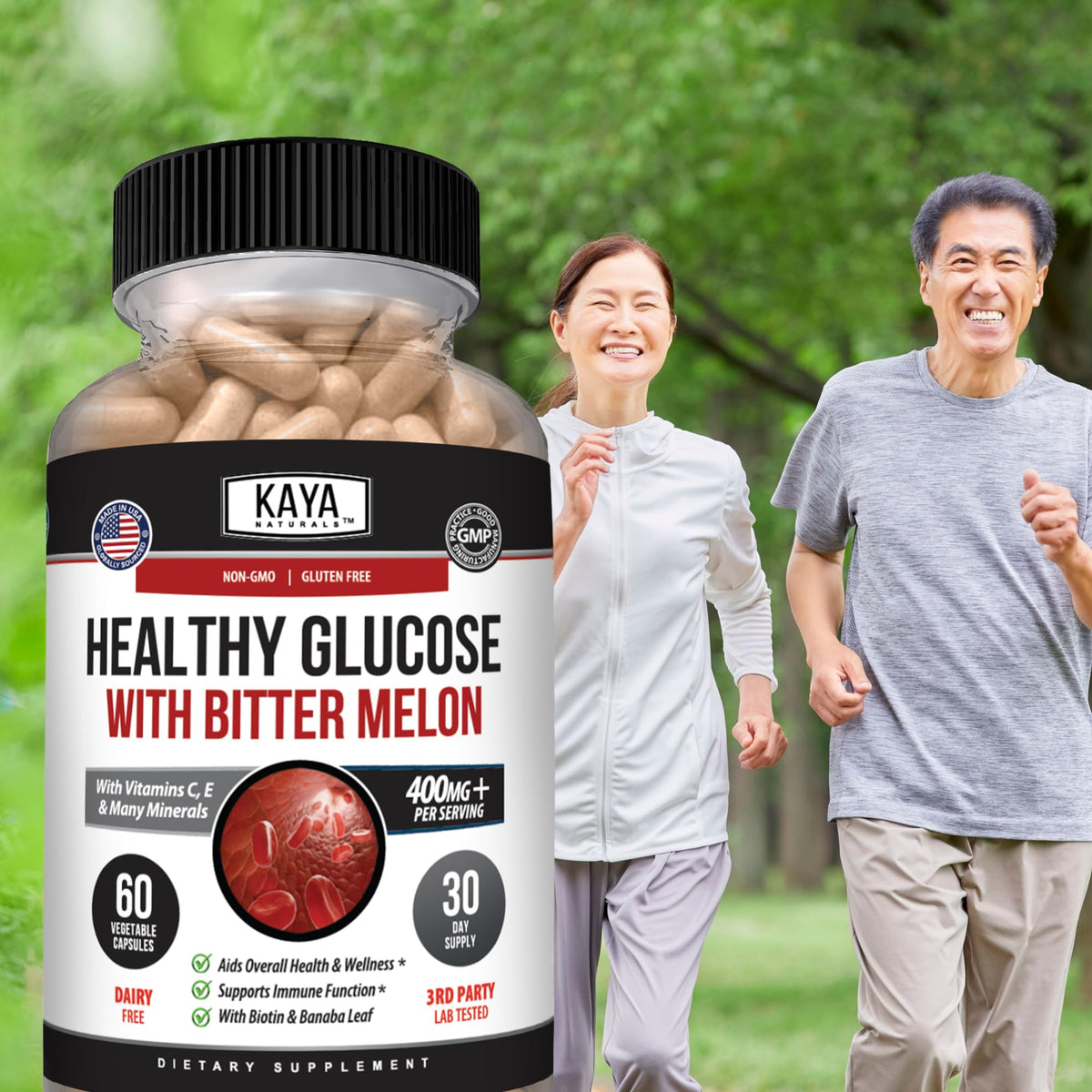 Kaya Naturals Gluco, présentation des capsules dans un bol