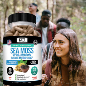 Kaya Naturals Mousse de Mer capsules sur une table de cuisine
