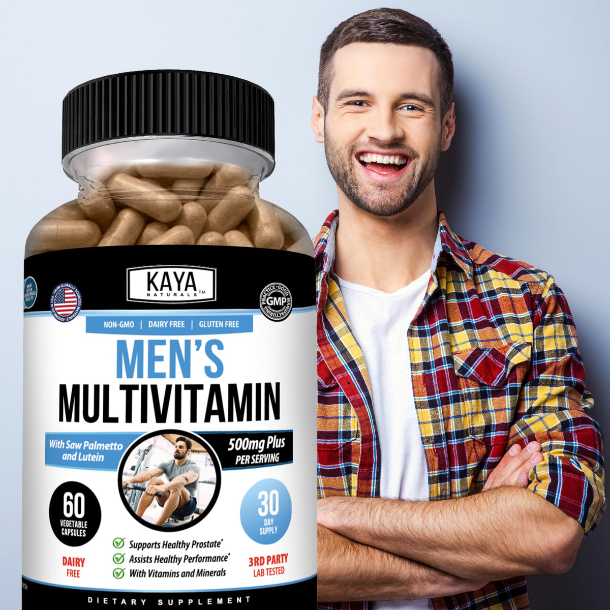 Kaya Naturals Multivitamines pour Hommes avec d'autres compléments
