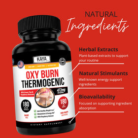 Kaya Naturals Oxy Burn capsules dans la main