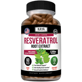Kaya Naturals Resveratrol 60 capsules végétales, vue de face