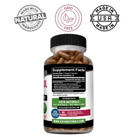 Kaya Naturals Resveratrol capsules, vue de côté