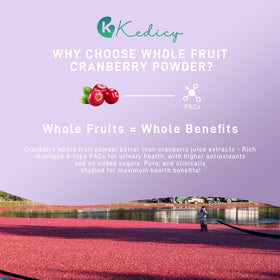 Kedicy comprimés de cranberry 36mg PACs prise de vue de côté