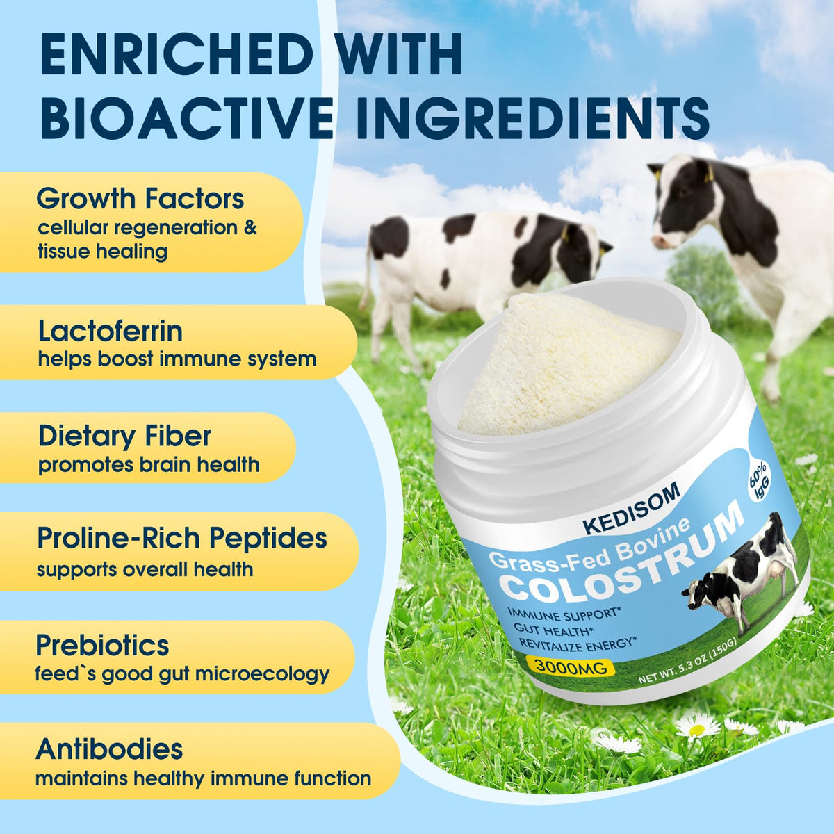 KEDISOM Colostrum Bovin Liposomal 3000 mg cuillère doseuse