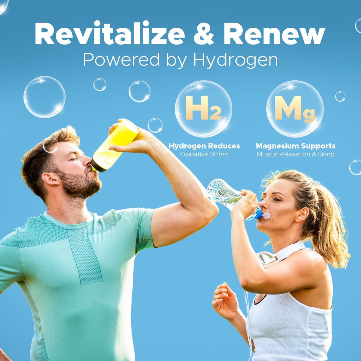 KEDISOM H2 Hydrogène Moléculaire comprimés effervescents dans un verre d'eau