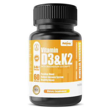 KEHLUSTY D3 K2 Magnésium Glycinate 60 capsules vue de face