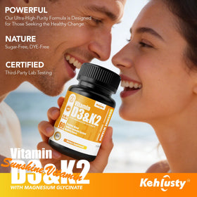 KEHLUSTY D3 K2 Magnésium Glycinate capsules dans la main