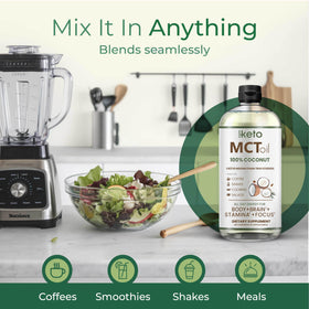 Keppi Huile MCT 32 oz, en cours d'utilisation dans une recette