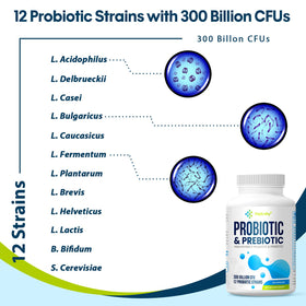 Keptrohy Probiotiques 300 Milliards CFU capsules avec des ingrédients naturels