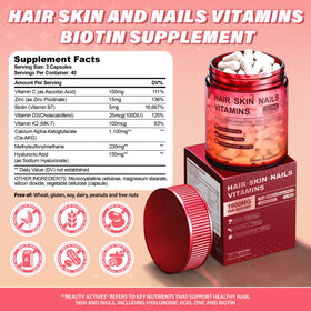 Kereeao Vitamines Cheveux Peau Ongles 120 Capsules, étiquette et ingrédients