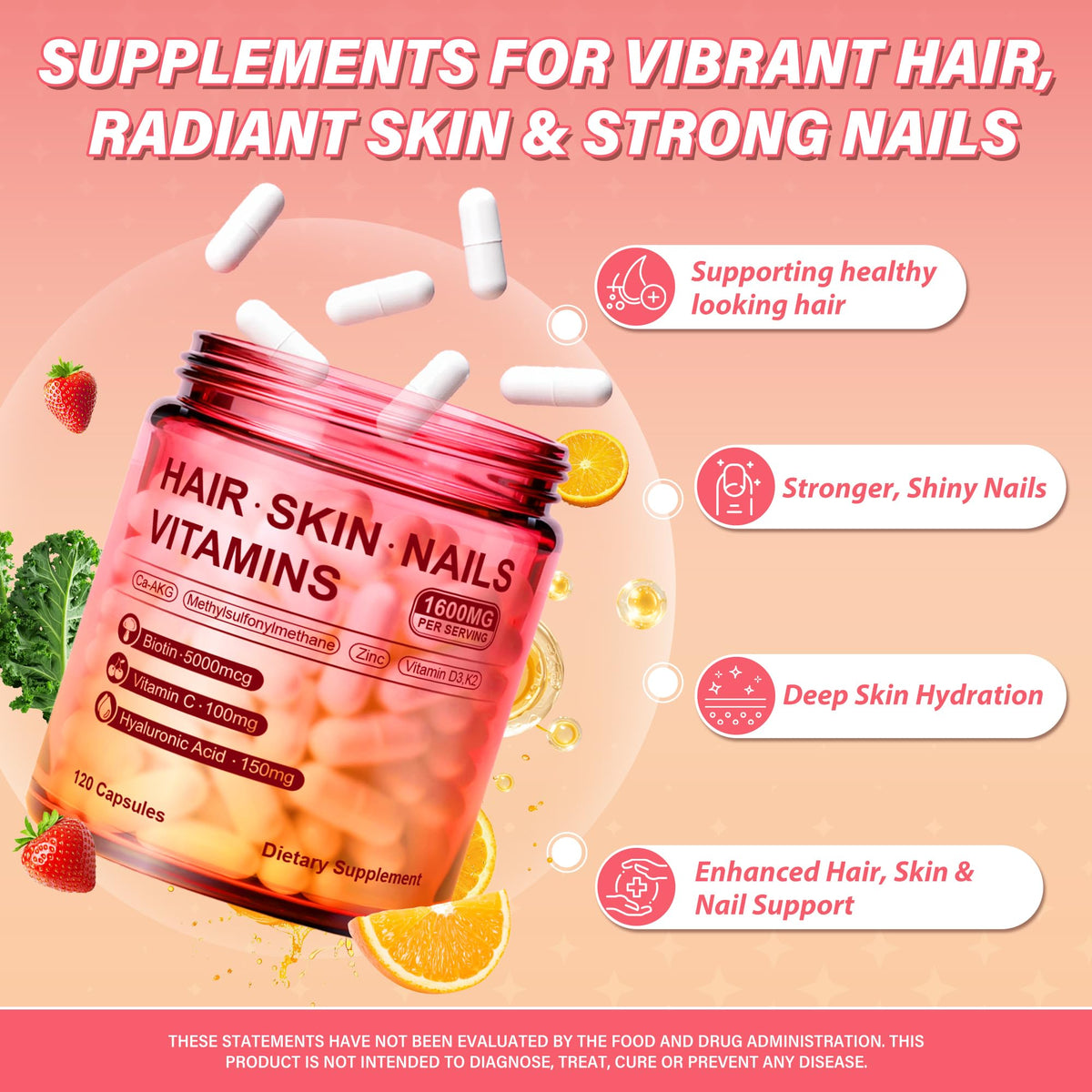 Kereeao Vitamines Cheveux Peau Ongles, vue d'ensemble du produit