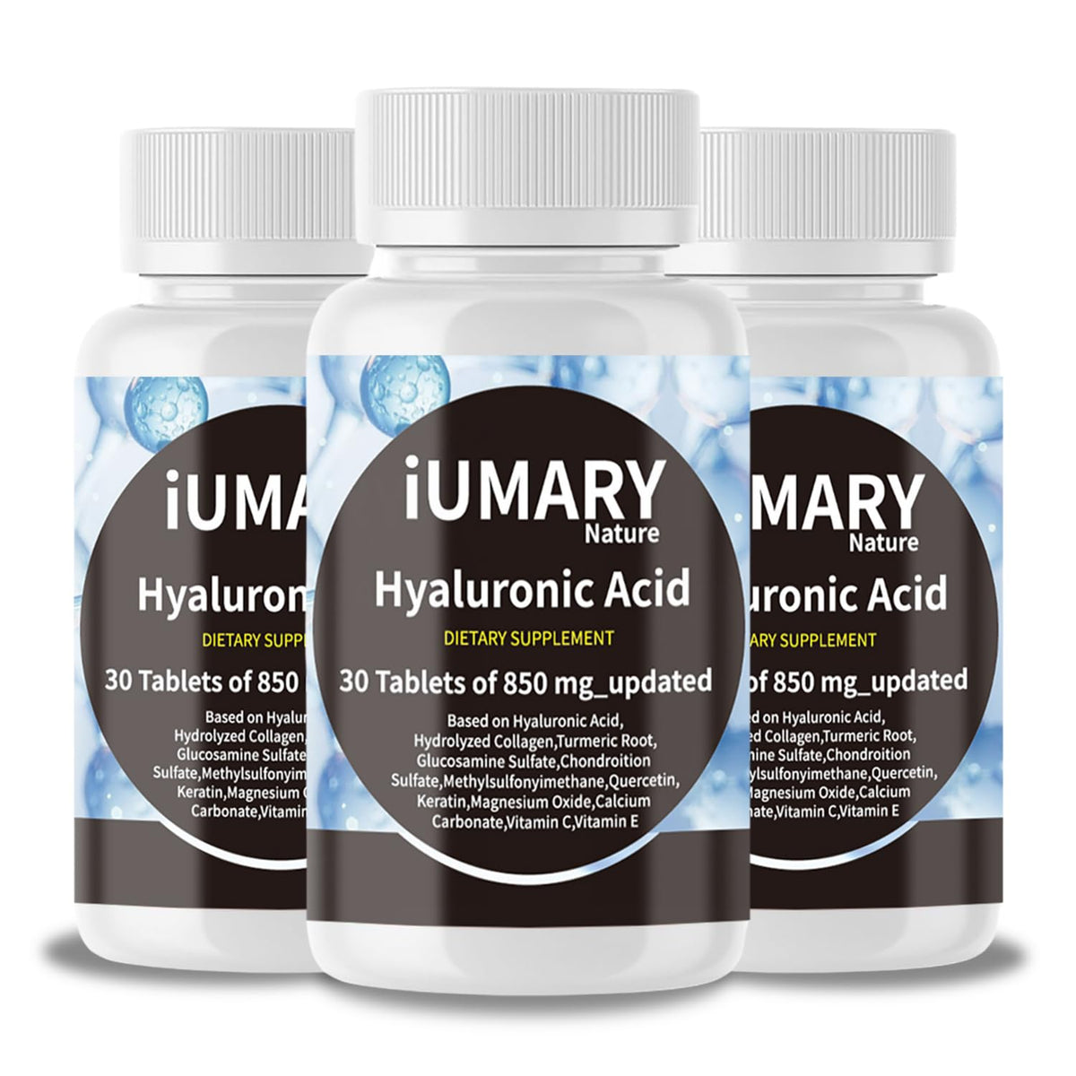 Keszciy Compléments Alimentaires Acide Hyaluronique 850mg vue de face avec emballage