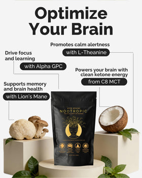Keto Brainz Crème Nootropique C8 MCT cuillère avec poudre
