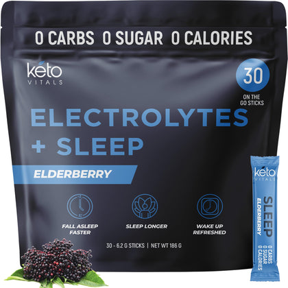 Keto Vitals Poudre Électrolytes Sommeil Sureau sachet avant