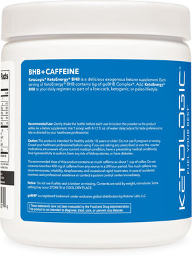 KetoLogic KetoEnergy BHB flacon ouvert avec poudre visible