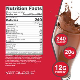 KetoLogic Shake chocolat avec ingrédients naturels