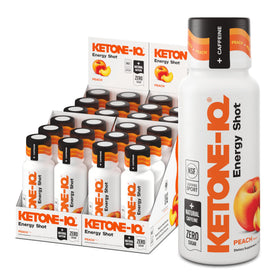 Ketone-IQ Shots Caffeine Pêche 24 Pack vue de face