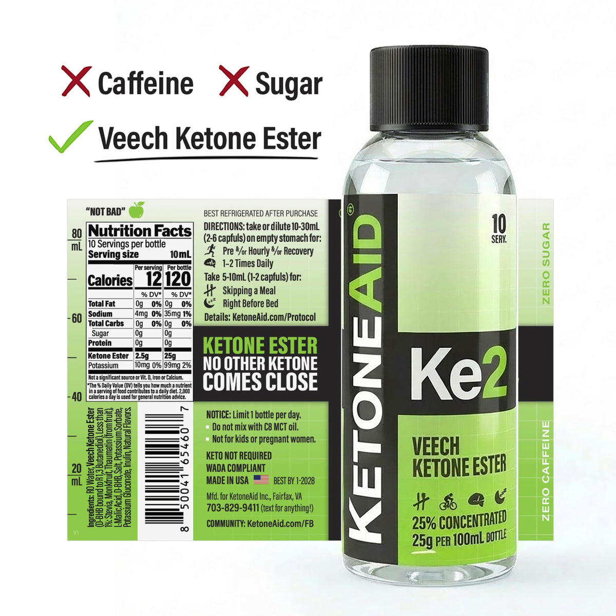 KetoneAid Ke2 Ester de Cétones - Pomme Verte - Détails de l'étiquette
