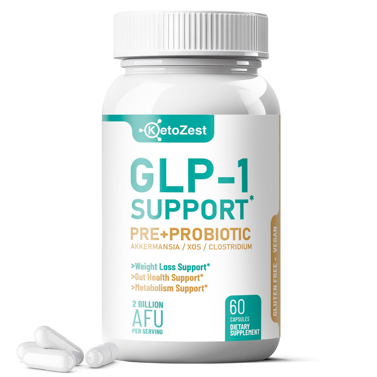 KetoZest GLP-1 Support Probiotic Supplement 59g front view