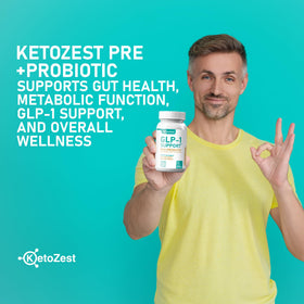 KetoZest GLP-1 Support Probiotic Supplement capsule close-up