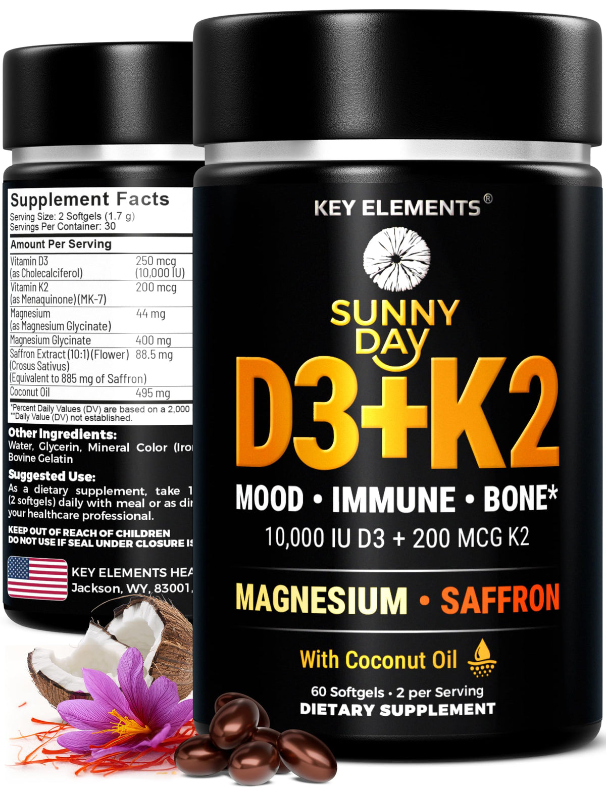 KEY ELEMENTS Complément Alimentaire D3 K2 10 000 UI 400 mg en gélules