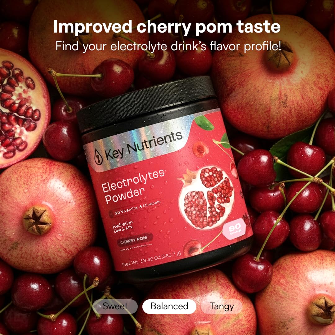 KEY NUTRIENTS Électrolytes Potassium Cerise Pom mixed drink